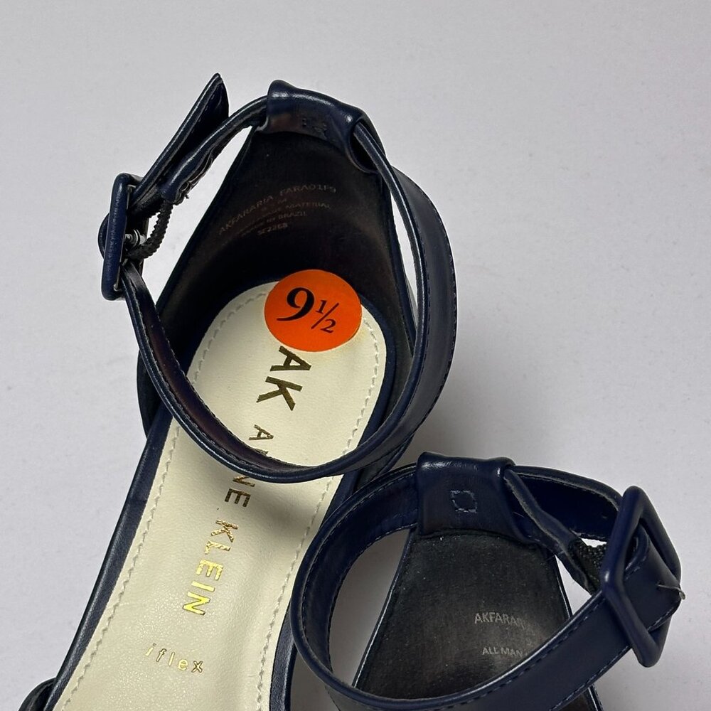 Anne Klein Ankle Strap Heels Women 9.5 Navy Blue Classy Special Occasion Shoes - Picture 9 of 16
